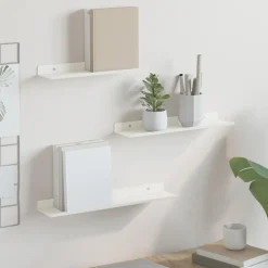 vidaXL Estante flotante 3 pcs 40 x 9 x 2,5 cm Acero White Sale