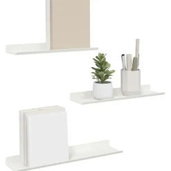 vidaXL Estante flotante 3 pcs 40 x 9 x 2,5 cm Acero White Sale