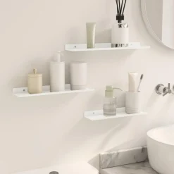 vidaXL Estante flotante 3 pcs 40 x 9 x 2,5 cm Acero White Sale