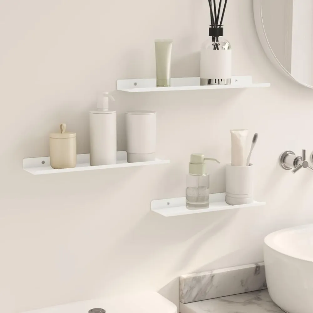 vidaXL Estante flotante 3 pcs 40 x 9 x 2,5 cm Acero White Sale
