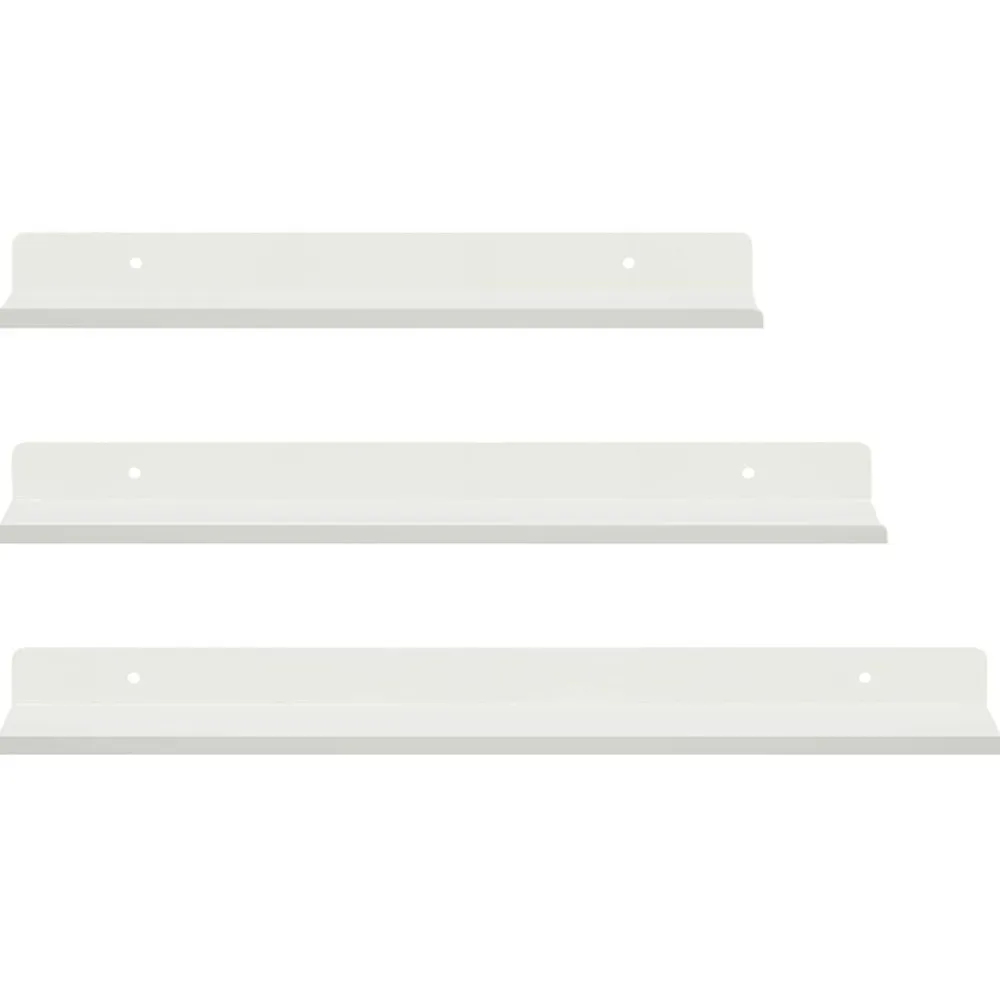 vidaXL Estante flotante 3 pcs 40 x 9 x 2,5 cm Acero White Sale
