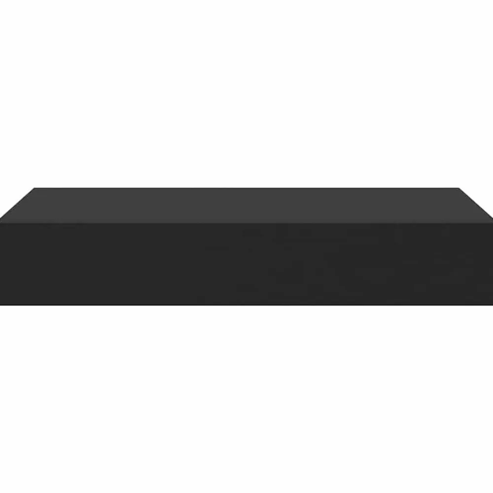 vidaXL Estante flotante de pared con cajón negro 48x25x8 cm