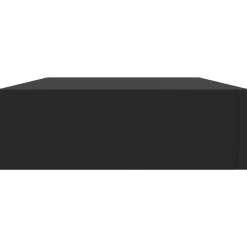 vidaXL Estante flotante de pared con cajón negro 48x25x8 cm