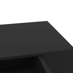 vidaXL Estante flotante de pared con cajón negro 48x25x8 cm