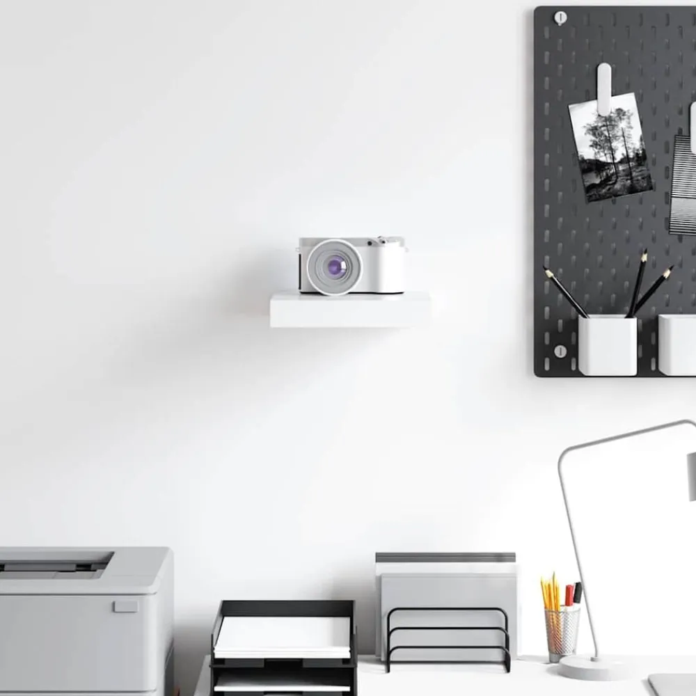 vidaXL Estante flotante de pared MDF 23x23,5x3,8 cm Blanco Discount