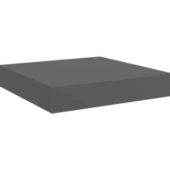 vidaXL Estanterías-Estante flotante de pared MDF gris brillo 23x23,5x3,8 cm