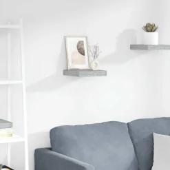 vidaXL Estanterías-Estante flotante de pared gris hormigón MDF 23x23,5x3,8 cm