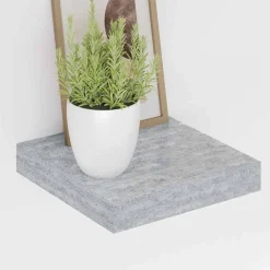 vidaXL Estanterías-Estante flotante de pared gris hormigón MDF 23x23,5x3,8 cm