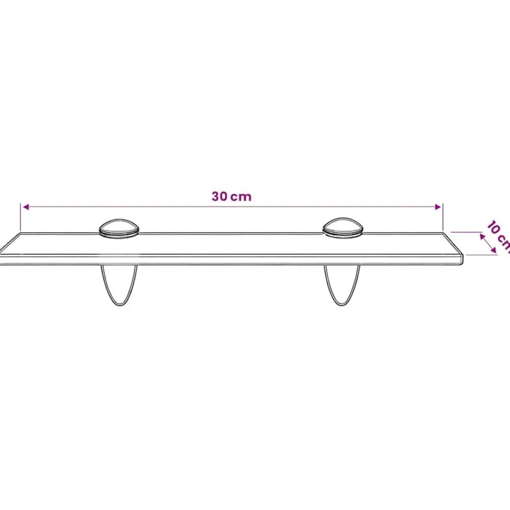 vidaXL Estante flotante de cristal 30x10 cm 8 mm Blanco Online