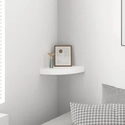 vidaXL Estante flotante de esquina MDF 25x25x3,8 cm Blanco Hot