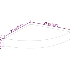 vidaXL Estante flotante de esquina MDF 25x25x3,8 cm Blanco Hot