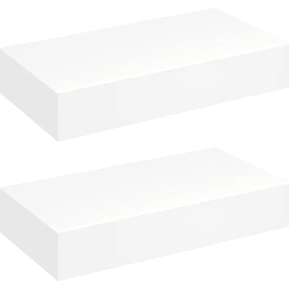 vidaXL Estanterías-Estante flotante pared con 1 cajón MDF blanco para libros/DVD