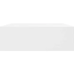 vidaXL Estanterías-Estante flotante pared con 1 cajón MDF blanco para libros/DVD