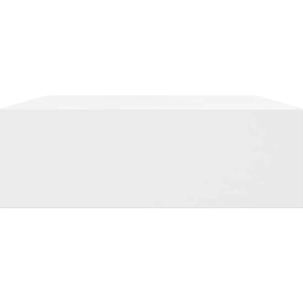 vidaXL Estanterías-Estante flotante pared con 1 cajón MDF blanco para libros/DVD