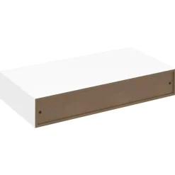 vidaXL Estanterías-Estante flotante pared con 1 cajón MDF blanco para libros/DVD