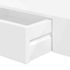 vidaXL Estanterías-Estante flotante pared con 1 cajón MDF blanco para libros/DVD