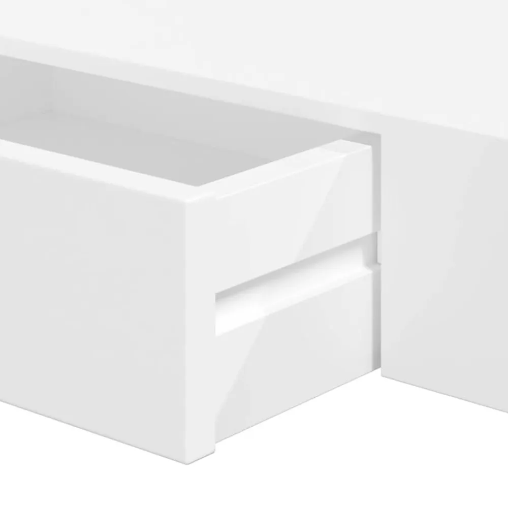 vidaXL Estanterías-Estante flotante pared con 1 cajón MDF blanco para libros/DVD