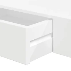 vidaXL Estanterías-Estante flotante pared con 1 cajón MDF blanco para libros/DVD