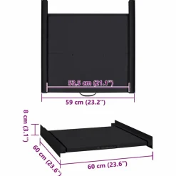 vidaXL Estante Intermedio para Lavadora Negro 60 x 60 x 8 cm Acero Online