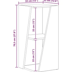vidaXL Estante lateral 33 x 32 x 70,5 cm Roble ahumado Best