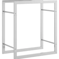 vidaXL Estante para leña acero inoxidable 50x28x56 cm Plateado Online