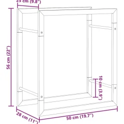 vidaXL Estante para leña acero inoxidable 50x28x56 cm Plateado Online