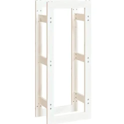 vidaXL Estante para leña madera maciza de pino 41x25x100 cm Blanco Hot