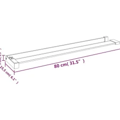 vidaXL Estante para pared de ducha aluminio cromado 80 cm Plateado Hot