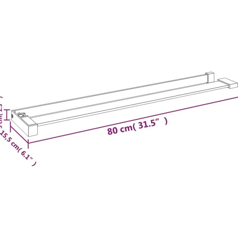 vidaXL Estante para pared de ducha aluminio cromado 80 cm Plateado Hot