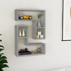 vidaXL Estanterías-Estante pared 2 uds madera contrachapada 50x15x50cm