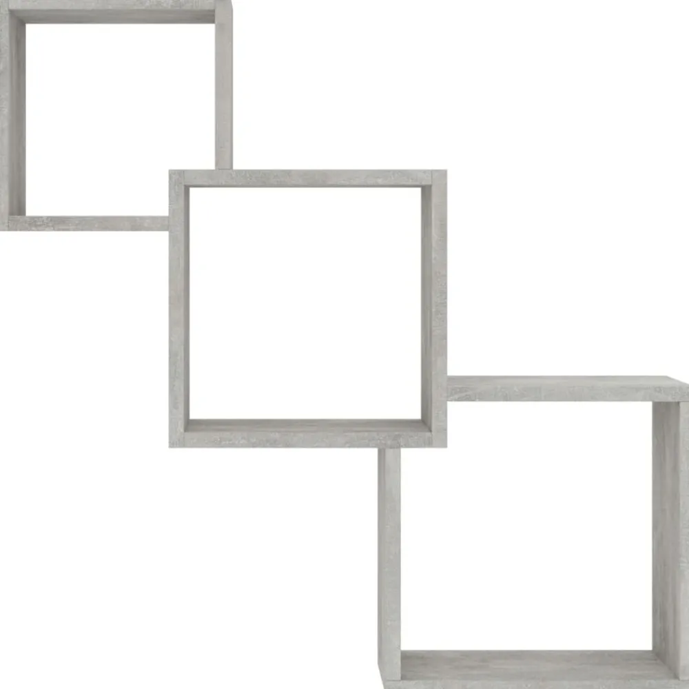 vidaXL Estanterías-Estante pared cubo madera ingeniería gris hormigón 68x15x68 cm