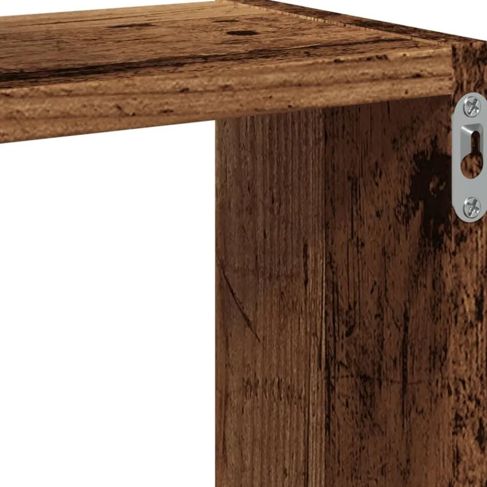 vidaXL Estanterías-Estante pared de cubo madera ingeniería envejecida 68x15x68cm