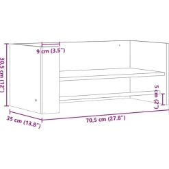 vidaXL Estanterías-Estante pared madera ingeniería 70,5x35x30,5 cm