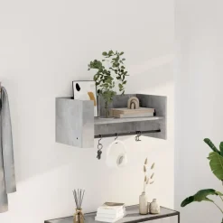 vidaXL Estante pared madera ingeniería gris hormigón 70,5x35x30,5 cm Gris hormig&oacute;n Outlet