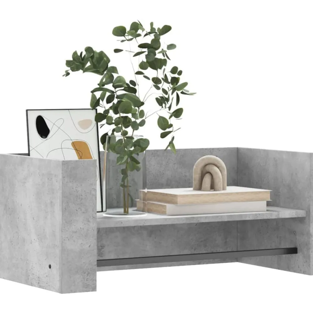 vidaXL Estante pared madera ingeniería gris hormigón 70,5x35x30,5 cm Gris hormigón Outlet