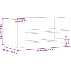 vidaXL Estante pared madera ingeniería gris hormigón 70,5x35x30,5 cm Gris hormigón Outlet