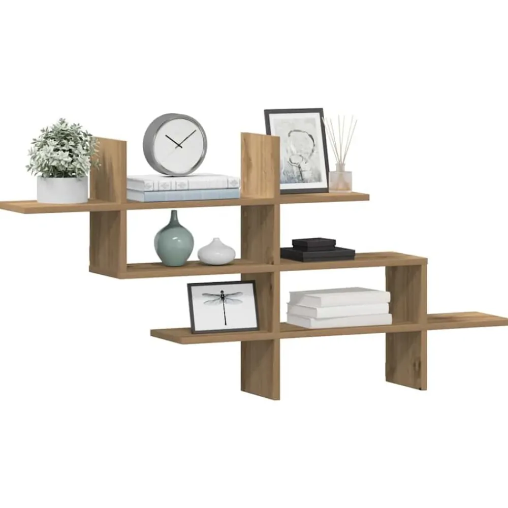 vidaXL Estanterías-Estante pared madera ingeniería artisan 124,5x18x60,5 cm