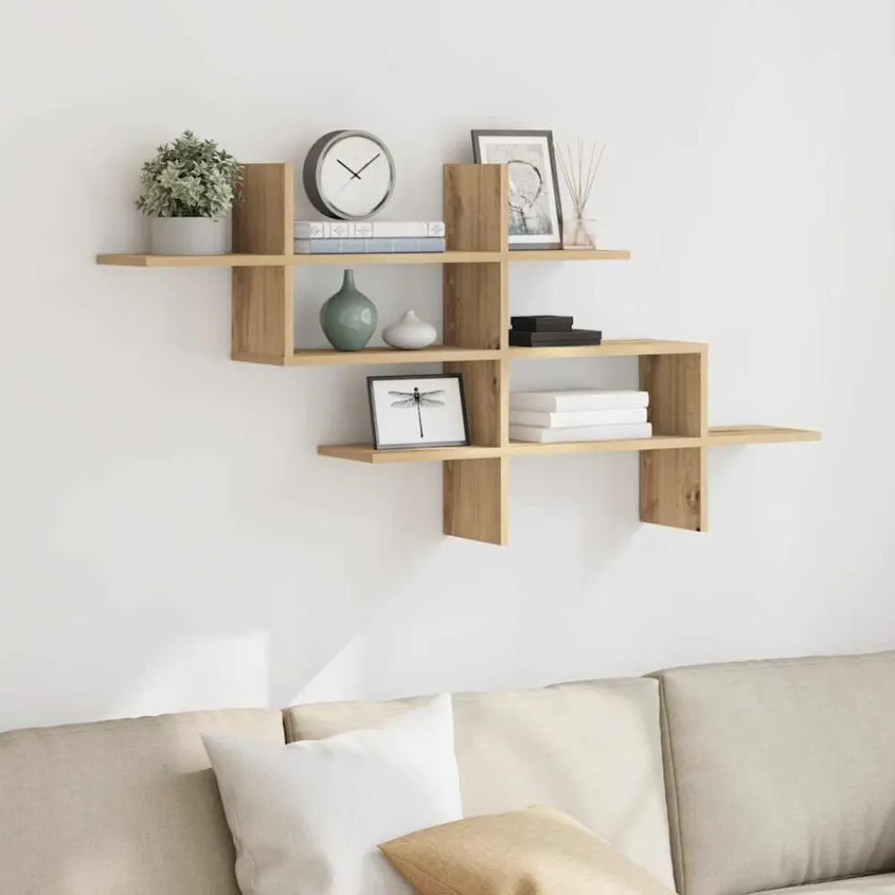 vidaXL Estanterías-Estante pared madera ingeniería artisan 124,5x18x60,5 cm