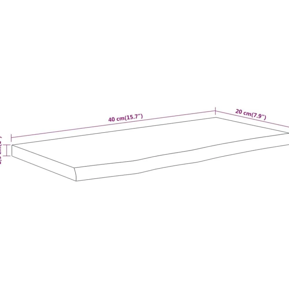 vidaXL Accesorios Para Mesas-Estante pared rectangular madera acacia borde vivo 40x20x2,5 cm