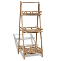 vidaXL Jardín-Estante plegable de 3 niveles para plantas bambú