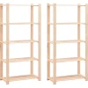 vidaXL Almacenamiento Industrial-Estantería 5 niveles 2 unidades madera pino maciza 250 kg