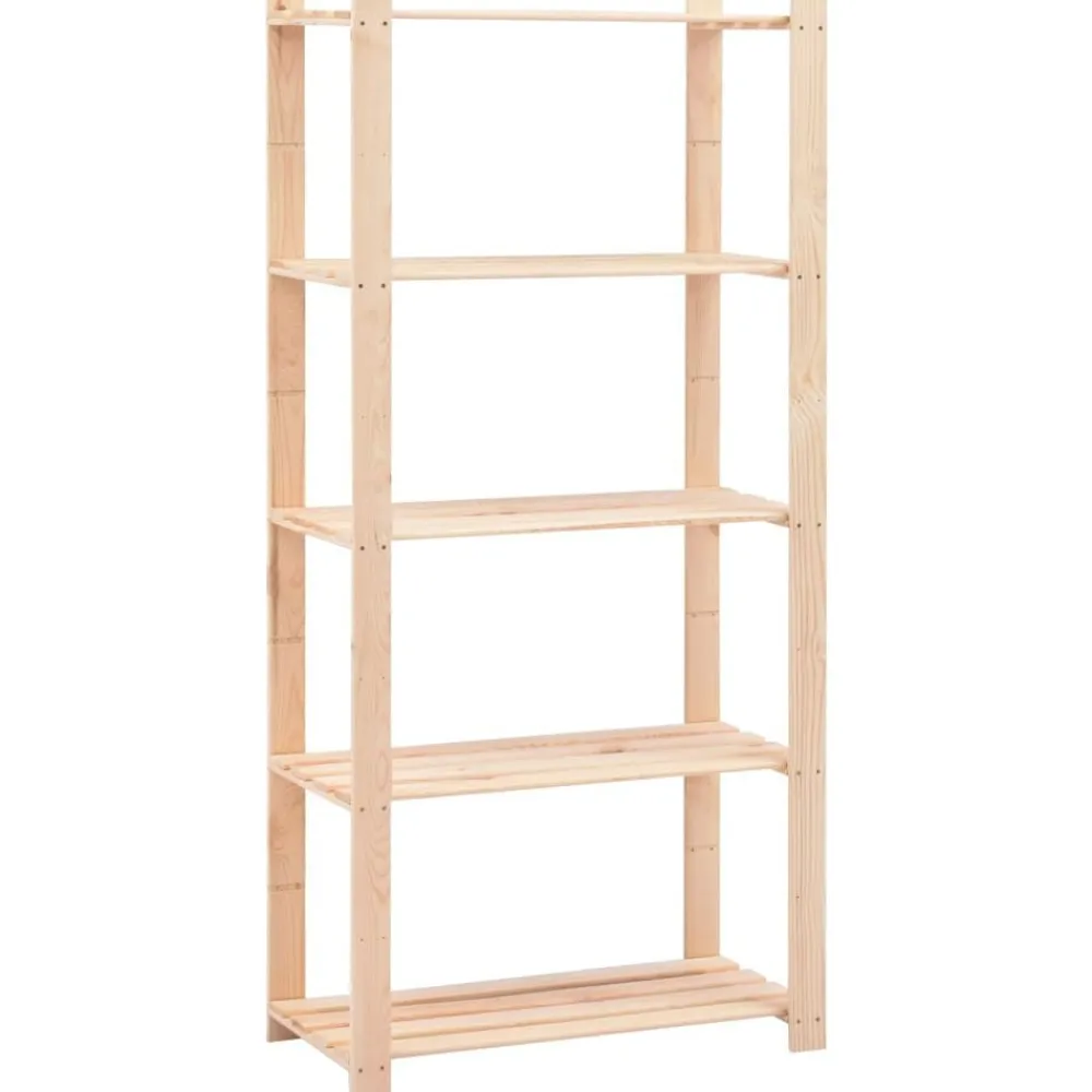 vidaXL Almacenamiento Industrial-Estantería 5 niveles 2 unidades madera pino maciza 250 kg