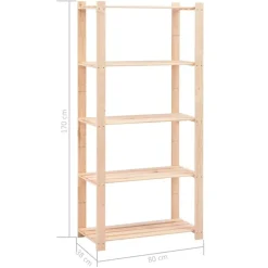 vidaXL Almacenamiento Industrial-Estantería 5 niveles 2 unidades madera pino maciza 250 kg
