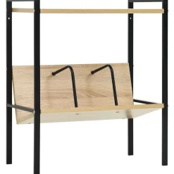 vidaXL Estanterías-Estantería 2 niveles madera ingeniería negro roble 52x28x59 cm
