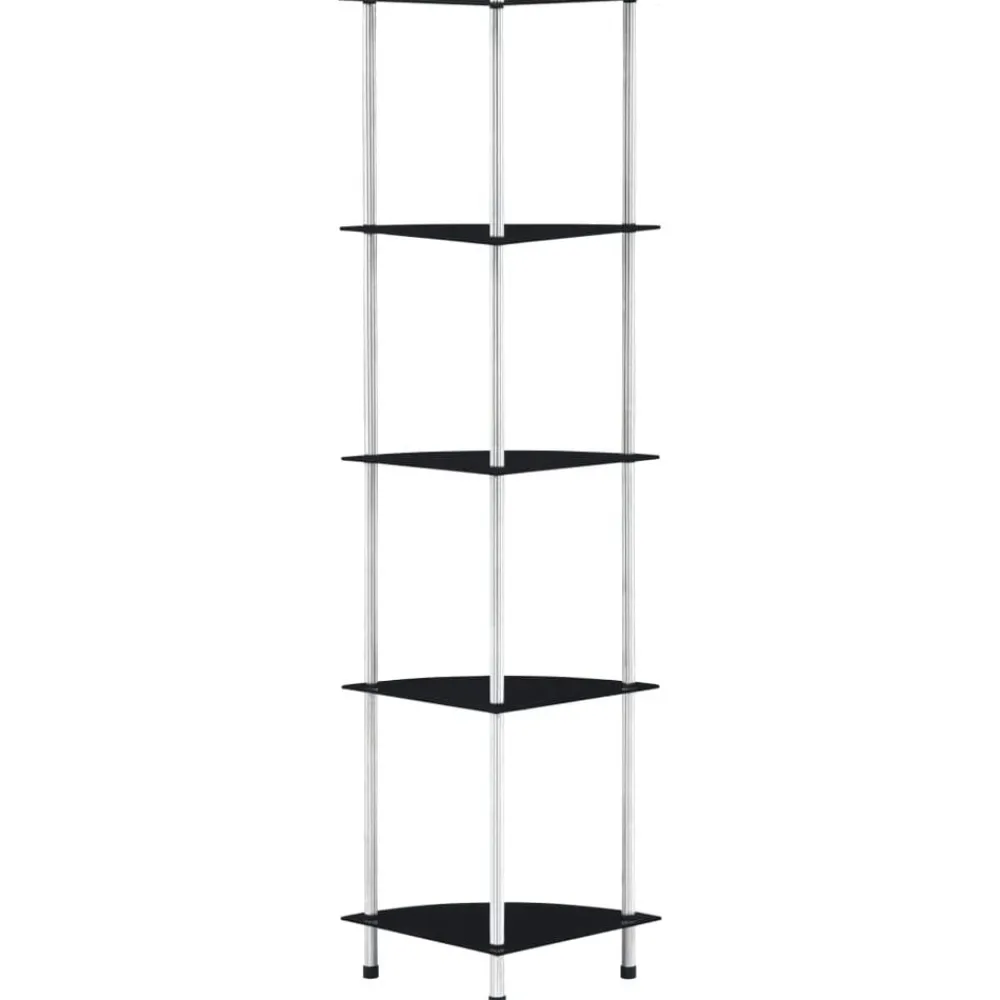 vidaXL Estanterías-Estantería 5 niveles cristal templado 30x30x130 cm