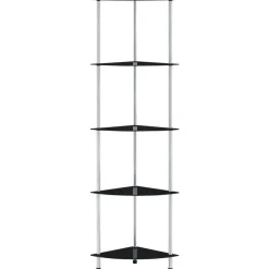 vidaXL Estanterías-Estantería 5 niveles cristal templado 30x30x130 cm