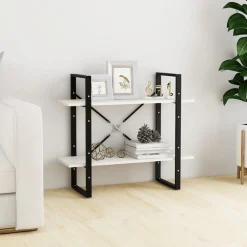 vidaXL Estantería 2 niveles madera maciza de pino 80x30x70 cm Blanco