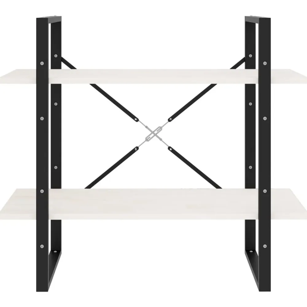 vidaXL Estantería 2 niveles madera maciza de pino 80x30x70 cm Blanco