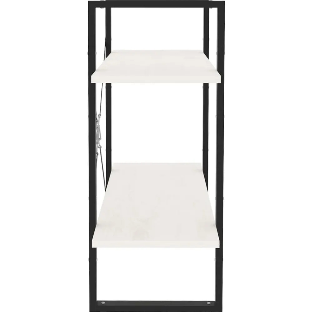 vidaXL Estantería 2 niveles madera maciza de pino 80x30x70 cm Blanco