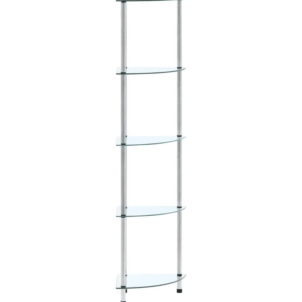 vidaXL Estantería 5 niveles cristal templado 30x30x130 cm Transparente Hot